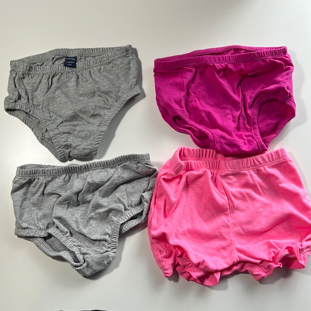 BUNDLE 4 Diaper Covers Girls 18 months Pink and Gray